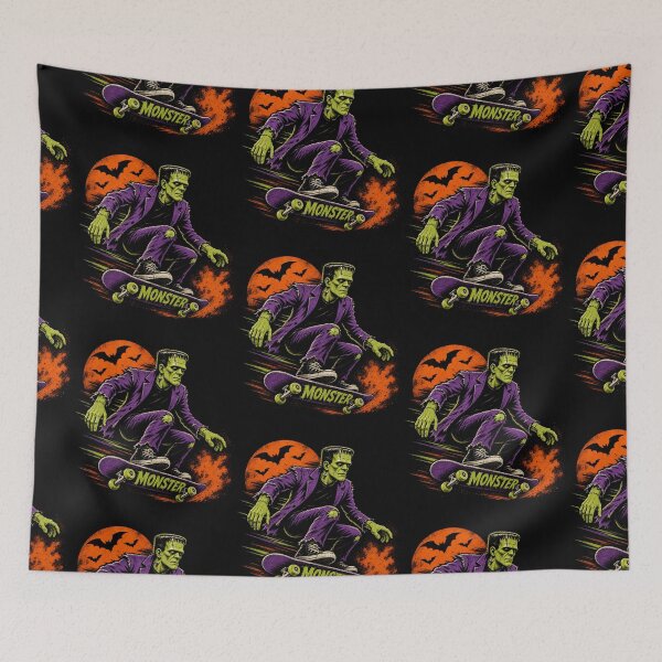 Item preview, Frankenstein Skateboarding Vintage Halloween designed and sold by Nacho Average Designs.