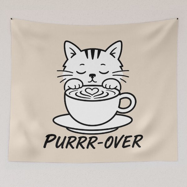 Item preview, ☕ BREWED BEASTIES COLLECTION ☕ - PET PALS - Purrr-over - sleepy cat designed and sold by WheelieGdArt.