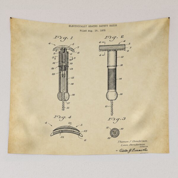 Item preview, 1936 T.J. Henderson Safety Razor US 2,063,808 designed and sold by The Anachronist Archivist.