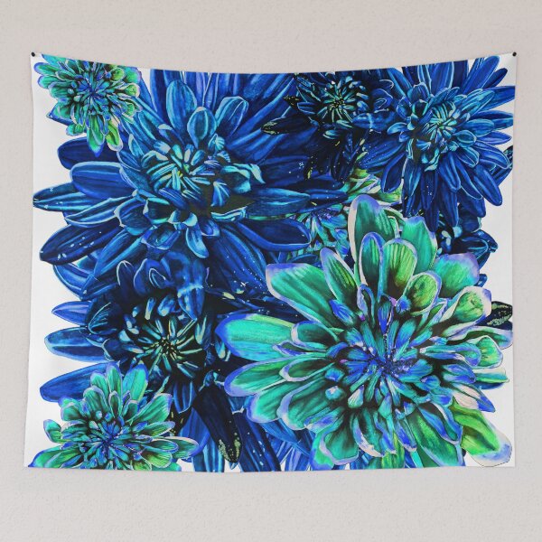 Item preview, Blue Chrysanthemums 1 designed and sold by nastiaart.