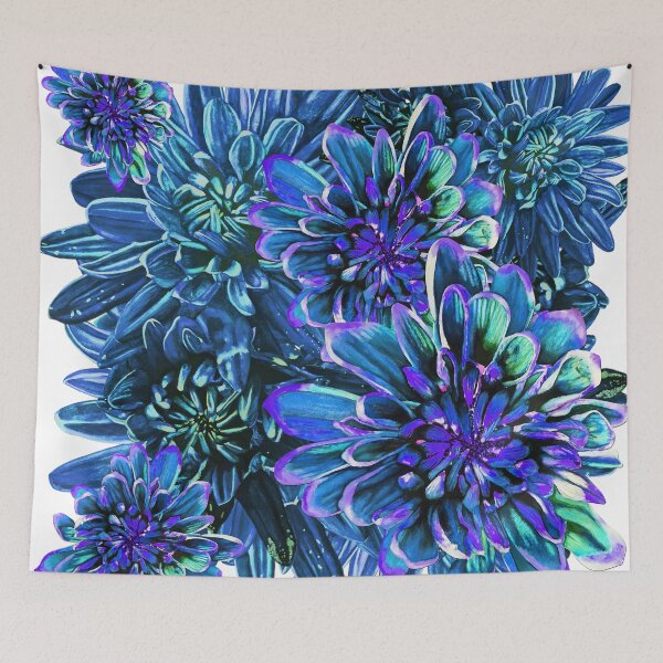 Item preview, Light Blue Chrysanthemums 1 designed and sold by nastiaart.