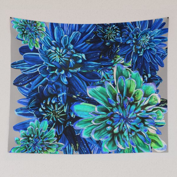 Item preview, Blue Chrysanthemums 2 designed and sold by nastiaart.