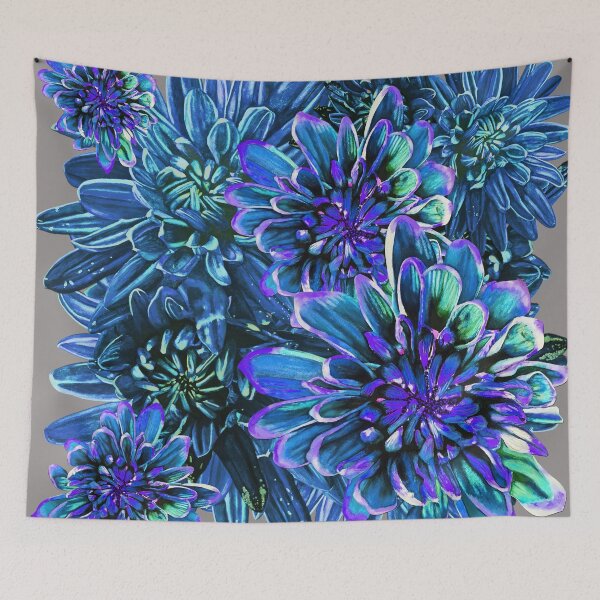 Item preview, Light Blue Chrysanthemums 2 designed and sold by nastiaart.
