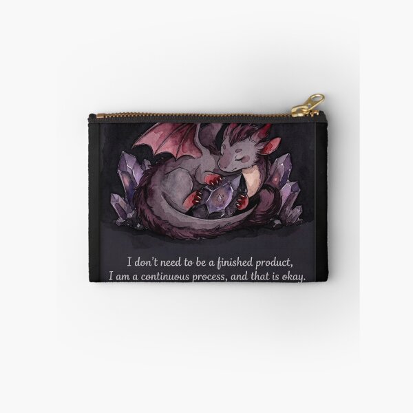 Item preview, Little dragon sleeping with a motivational message designed and sold by Purpleclomb.
