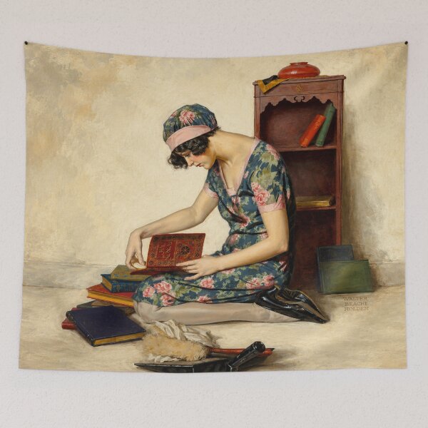 Item preview, Memories by Walter Beach Humphrey - Vintage Illustration Reading Woman Wall Art for Book Lovers designed and sold by RickE.