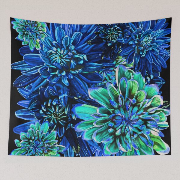 Item preview, Blue Chrysanthemums 3 designed and sold by nastiaart.