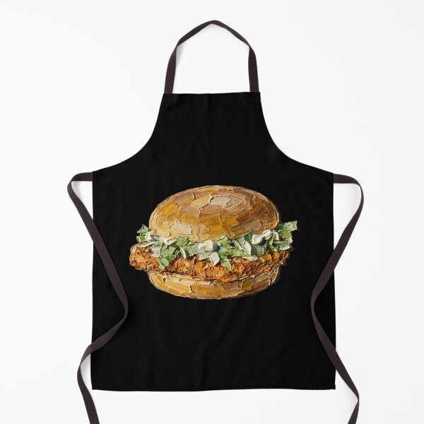 Item preview, Yummy Chicken Sandwich Palette Knife Painting Fast Food Art designed and sold by GymTanLaundry.