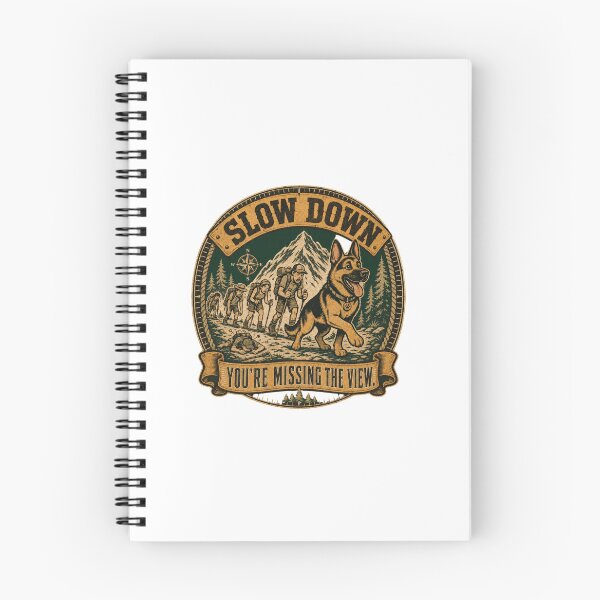 Item preview, Slow Down You're Missing the View German Shepherd Hiking  designed and sold by freshwear design.