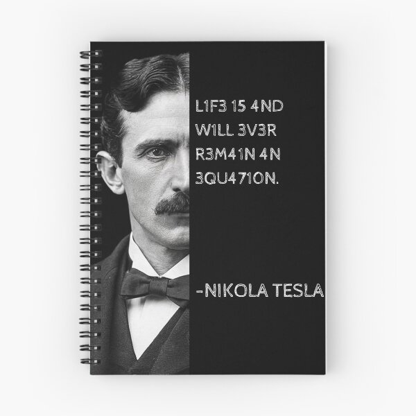 Item preview, Nikola Tesla Leet Speak Quote Art - "Life is and will ever remain an equation." designed and sold by UrbanStoic.