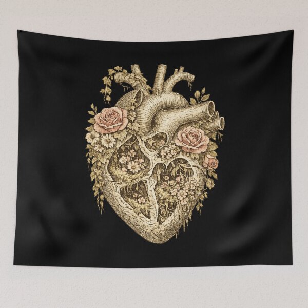 Item preview, Anatomical Heart Tree Roots Floral Illustration designed and sold by ArtoryWorks.