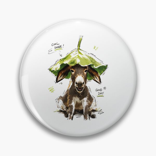 Item preview, Cool Shade Good Day Funny Donkey with Leaf Hat – Hand-Drawn Art designed and sold by RamyGallery.