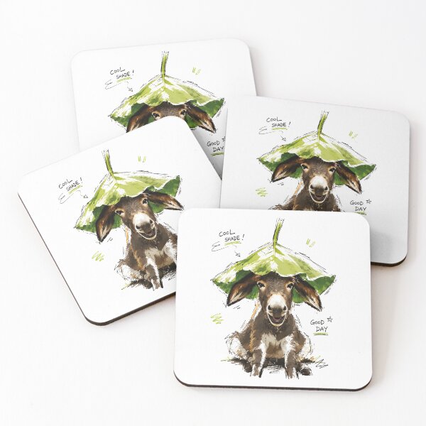 Item preview, Cool Shade Good Day Funny Donkey with Leaf Hat – Hand-Drawn Art designed and sold by RamyGallery.