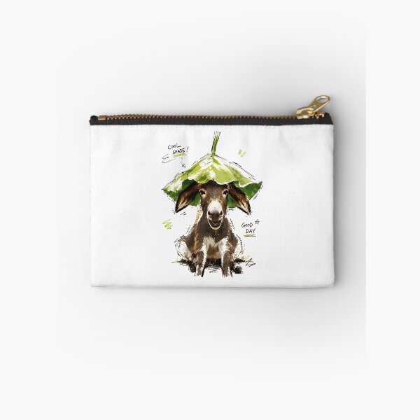 Item preview, Cool Shade Good Day Funny Donkey with Leaf Hat – Hand-Drawn Art designed and sold by RamyGallery.