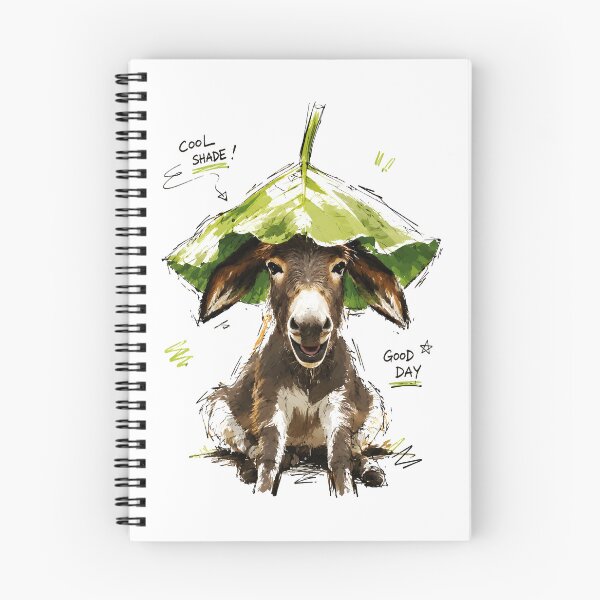 Item preview, Cool Shade Good Day Funny Donkey with Leaf Hat – Hand-Drawn Art designed and sold by RamyGallery.