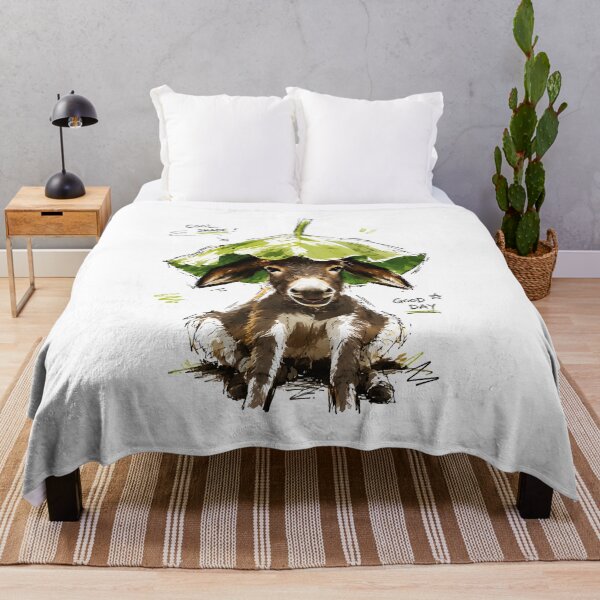 Item preview, Cool Shade Good Day Funny Donkey with Leaf Hat – Hand-Drawn Art designed and sold by RamyGallery.