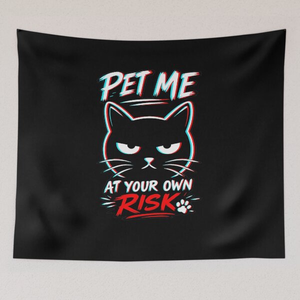 Item preview, Pet Me at Your Own Risk Cat Shirt | Funny Black Cat Design | Sarcastic Cat Lover Gift | Grumpy Kitty Graphic Tee designed and sold by Kittcatking.