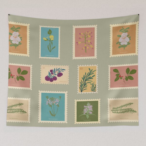Item preview, Floral Post Stamps designed and sold by MiaBellaGirl.