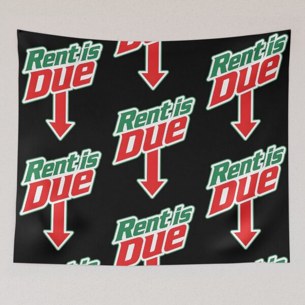 Item preview, Rent Is Due Funny Meme Arrow designed and sold by phoebelevine.