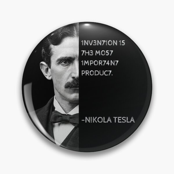 Item preview, Nikola Tesla Leet Speak Quote Art - "Invention is the most important product." designed and sold by UrbanStoic.
