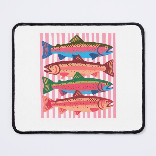 Item preview, Striped Fish Trout in A Row Colorful Fishing Lover Summer Vacation designed and sold by phoebelevine.