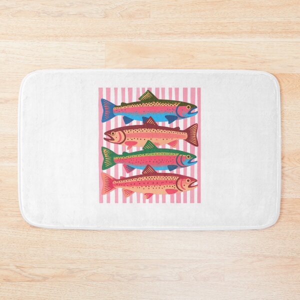 Item preview, Striped Fish Trout in A Row Colorful Fishing Lover Summer Vacation designed and sold by phoebelevine.