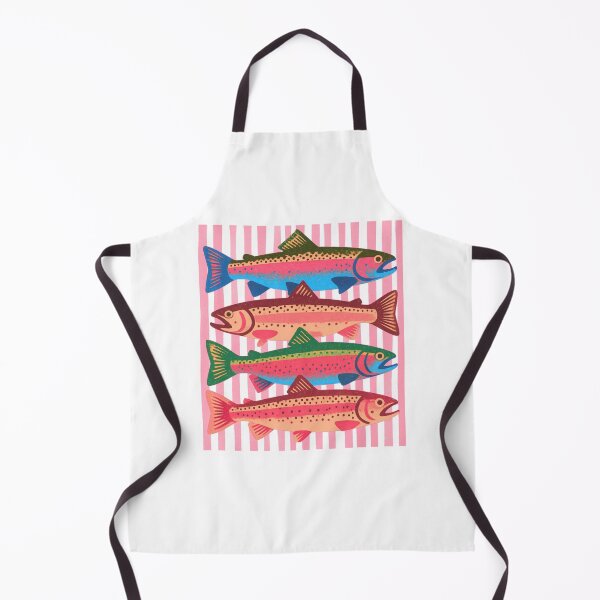 Item preview, Striped Fish Trout in A Row Colorful Fishing Lover Summer Vacation designed and sold by phoebelevine.