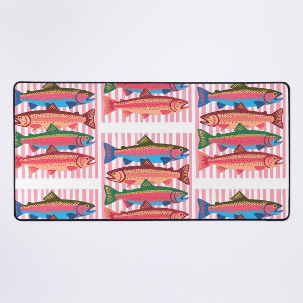 Item preview, Striped Fish Trout in A Row Colorful Fishing Lover Summer Vacation designed and sold by phoebelevine.
