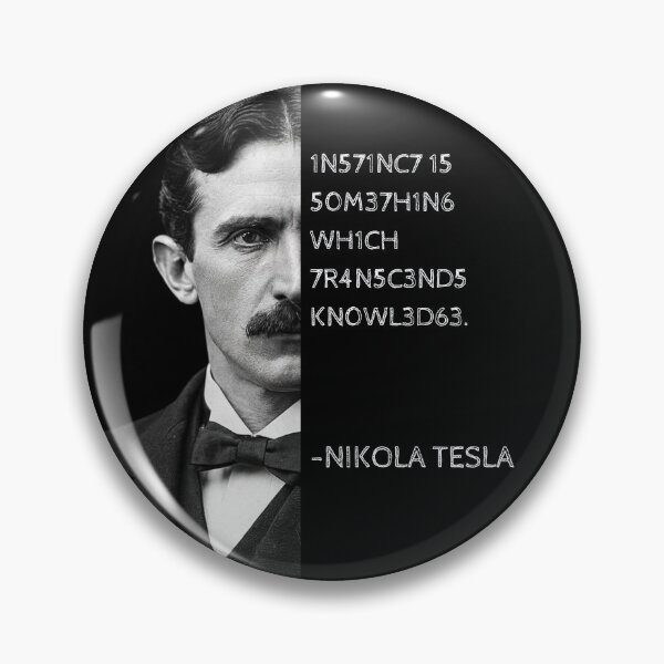 Item preview, Nikola Tesla Leet Speak Quote Art - "Instinct is something which transcends knowledge." designed and sold by UrbanStoic.