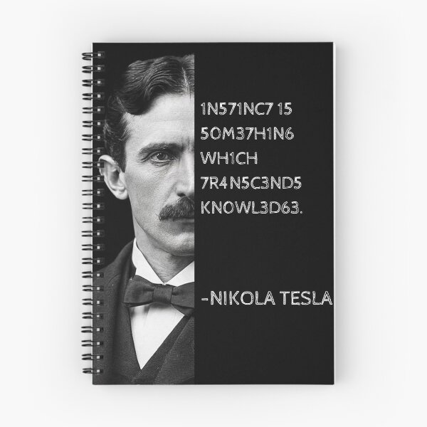 Item preview, Nikola Tesla Leet Speak Quote Art - "Instinct is something which transcends knowledge." designed and sold by UrbanStoic.