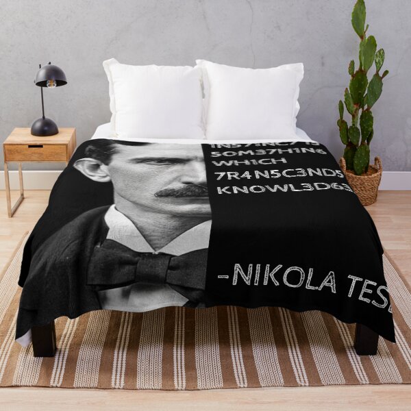Item preview, Nikola Tesla Leet Speak Quote Art - "Instinct is something which transcends knowledge." designed and sold by UrbanStoic.