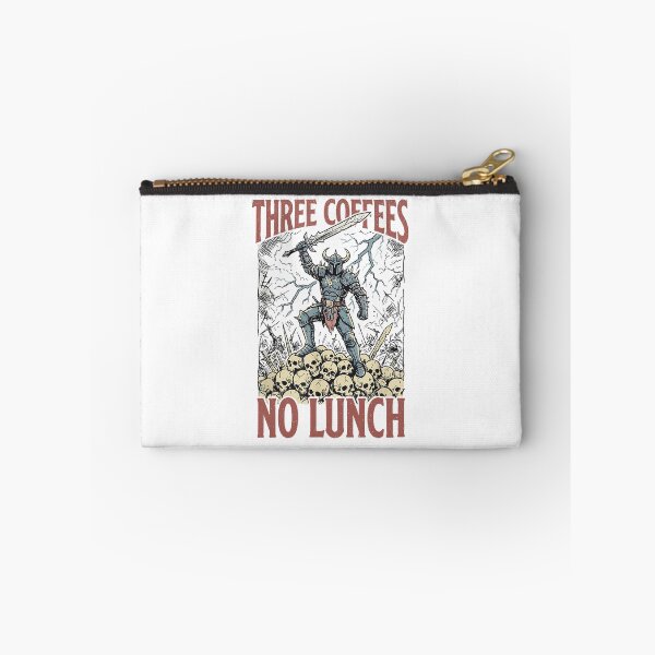 Item preview, Three Coffees No Lunch Viking Skeleton Funny Coffee designed and sold by phoebelevine.