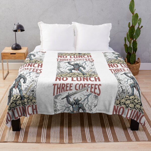 Item preview, Three Coffees No Lunch Viking Skeleton Funny Coffee designed and sold by phoebelevine.