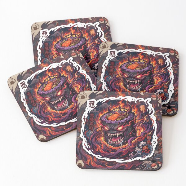 Item preview, Demonic sushi in a dark anime style with fire designed and sold by Purpleclomb.