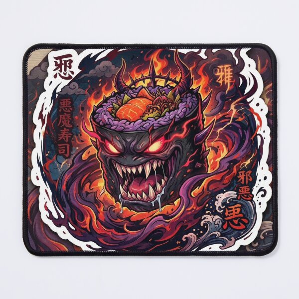 Item preview, Demonic sushi in a dark anime style with fire designed and sold by Purpleclomb.