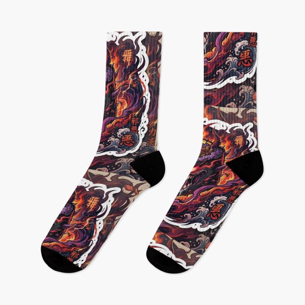 Item preview, Demonic sushi in a dark anime style with fire designed and sold by Purpleclomb.