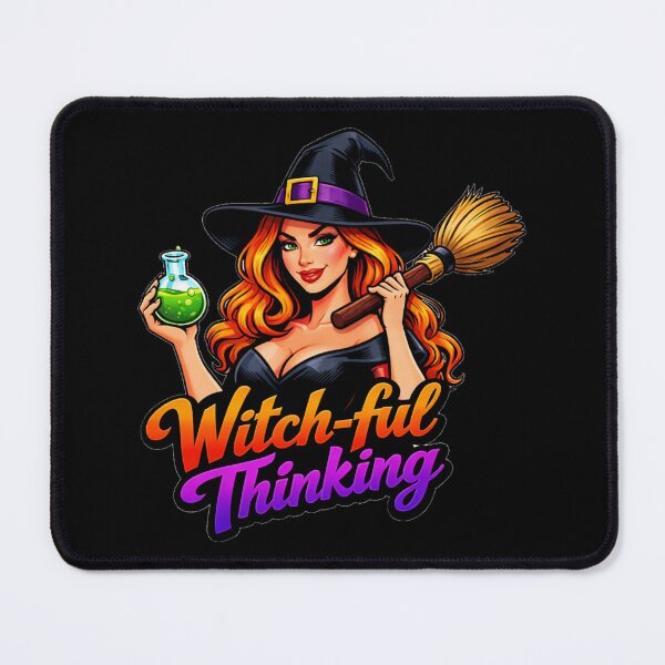 Item preview,  Witch-ful Thinking Halloween Pun Design designed and sold by DeliaDesignsCo.