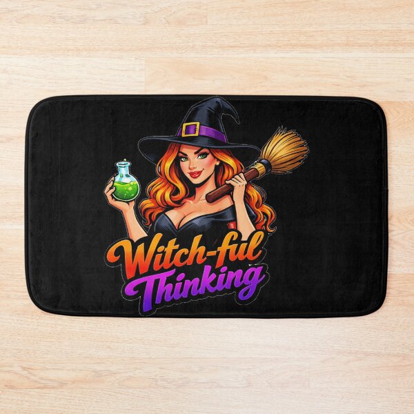 Item preview, Witch-ful Thinking Halloween Pun Design designed and sold by DeliaDesignsCo.