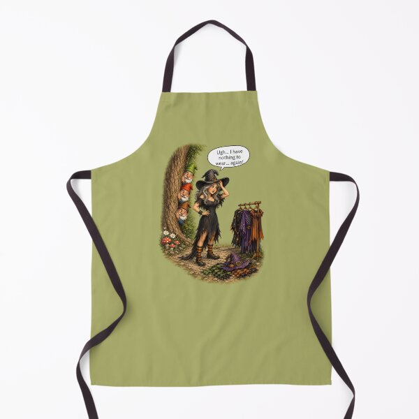 Item preview, Funny Witch Can't Decide What to Wear | Curious Garden Gnomes Halloween Humor designed and sold by Alpine-Ink.