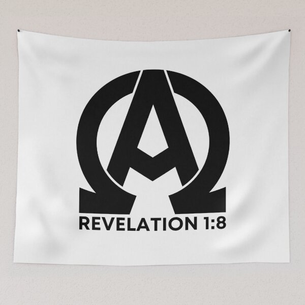 Item preview, Revelation 1:8 - Alpha and Omega Christian Quotes - Black Design designed and sold by MoriaStore.