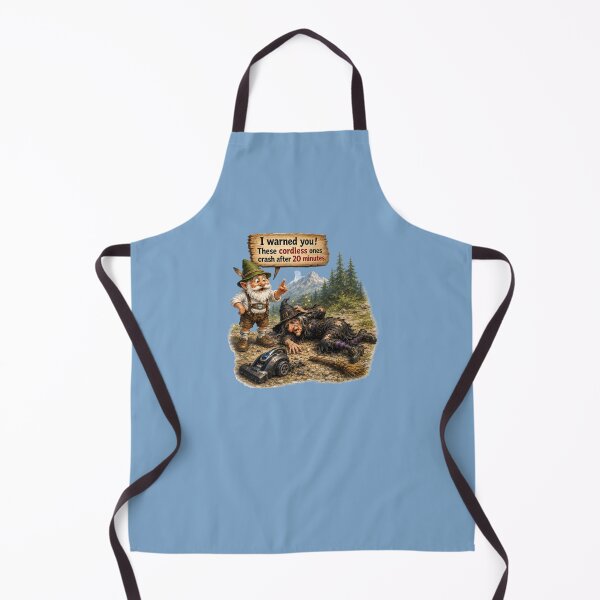 Item preview, I Warned You! These Cordless Ones Crash After 20 Minutes Funny Witch & Bavarian Gnome T-Shirt designed and sold by Alpine-Ink.