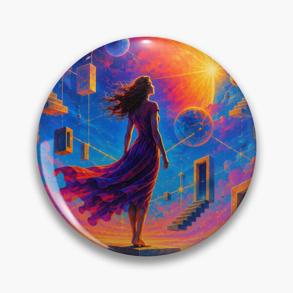 Item preview, Neon Cosmos – Surreal Fantasy Portal Poster designed and sold by bauschberts.