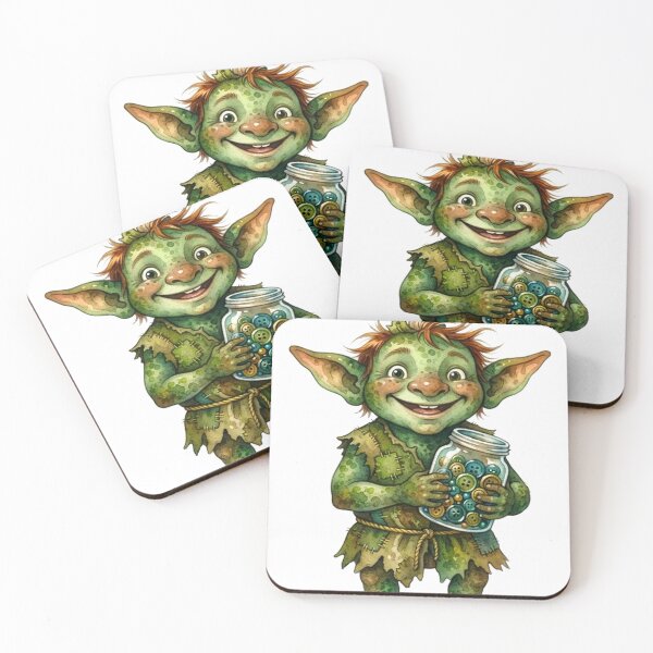 Item preview, Goblin With A Treasure Jar — Goblincore Watercolor Art designed and sold by GigantoStudio.