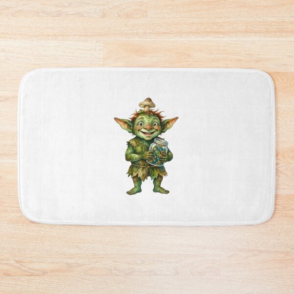 Item preview, Goblin With A Treasure Jar — Goblincore Watercolor Art designed and sold by GigantoStudio.