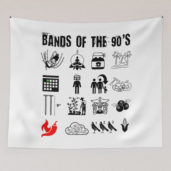 Item preview, funny nerdy iconic alternative rock bands of the 90s black text designed and sold by 9ACHAT6.
