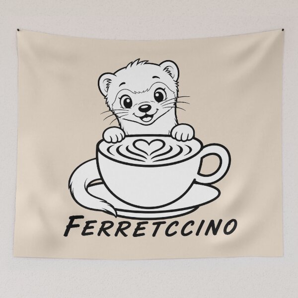 Item preview, ☕ BREWED BEASTIES COLLECTION ☕ - WOODLAND FRIENDS -  Ferretccino designed and sold by WheelieGdArt.