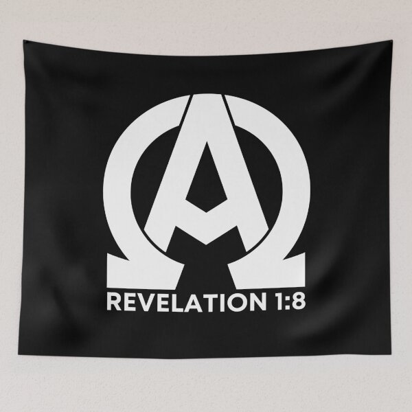 Item preview, Revelation 1:8 - Alpha and Omega Christian Quotes - White Design designed and sold by MoriaStore.