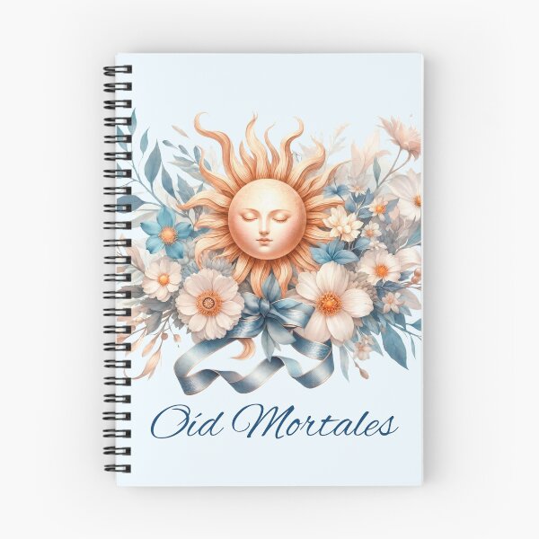 Item preview, Oíd Mortales Sun Face Floral Design - Argentina Watercolor Celestial Art with Blue and Gold Flowers designed and sold by PourtoiStudio.