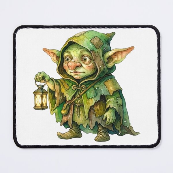 Item preview, Goblin With A Lantern — Goblincore Watercolor Art designed and sold by GigantoStudio.