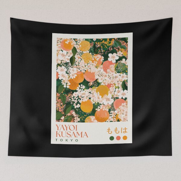 Item preview, Yayoi Kusama Tokyo Orange Blossom Poster - Modern Fruit Floral Wall Art Print, Japanese Contemporary Home Decor designed and sold by MorningJoco.