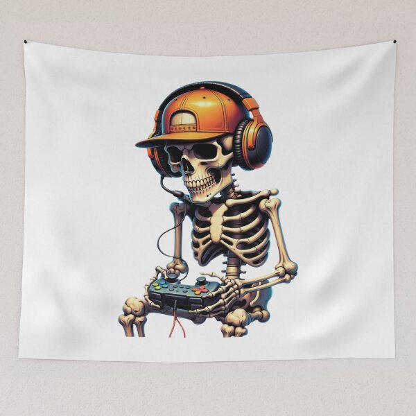 Item preview, Gamer Skeleton Graphic Art, Cool Gaming Skull Streamers and E-Sports Haloween funnys designed and sold by AngelaOdonn.